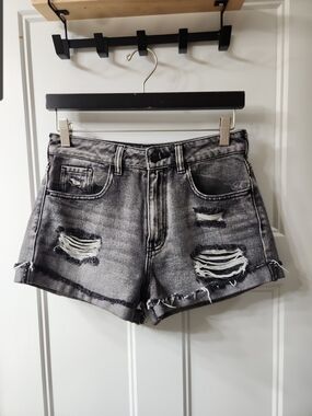 PacSun Distressed Black Mom Shorts